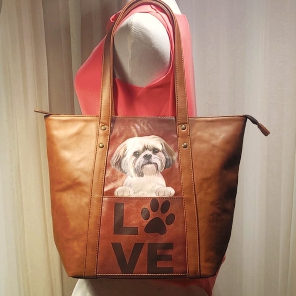 Bradford Exchange Shih Tzu Peek-A-Boo-Pup Tote Bag
